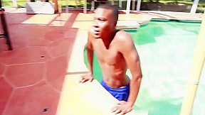 2 Ebony Girls Enjoying Water And Sucking Dick Poolside